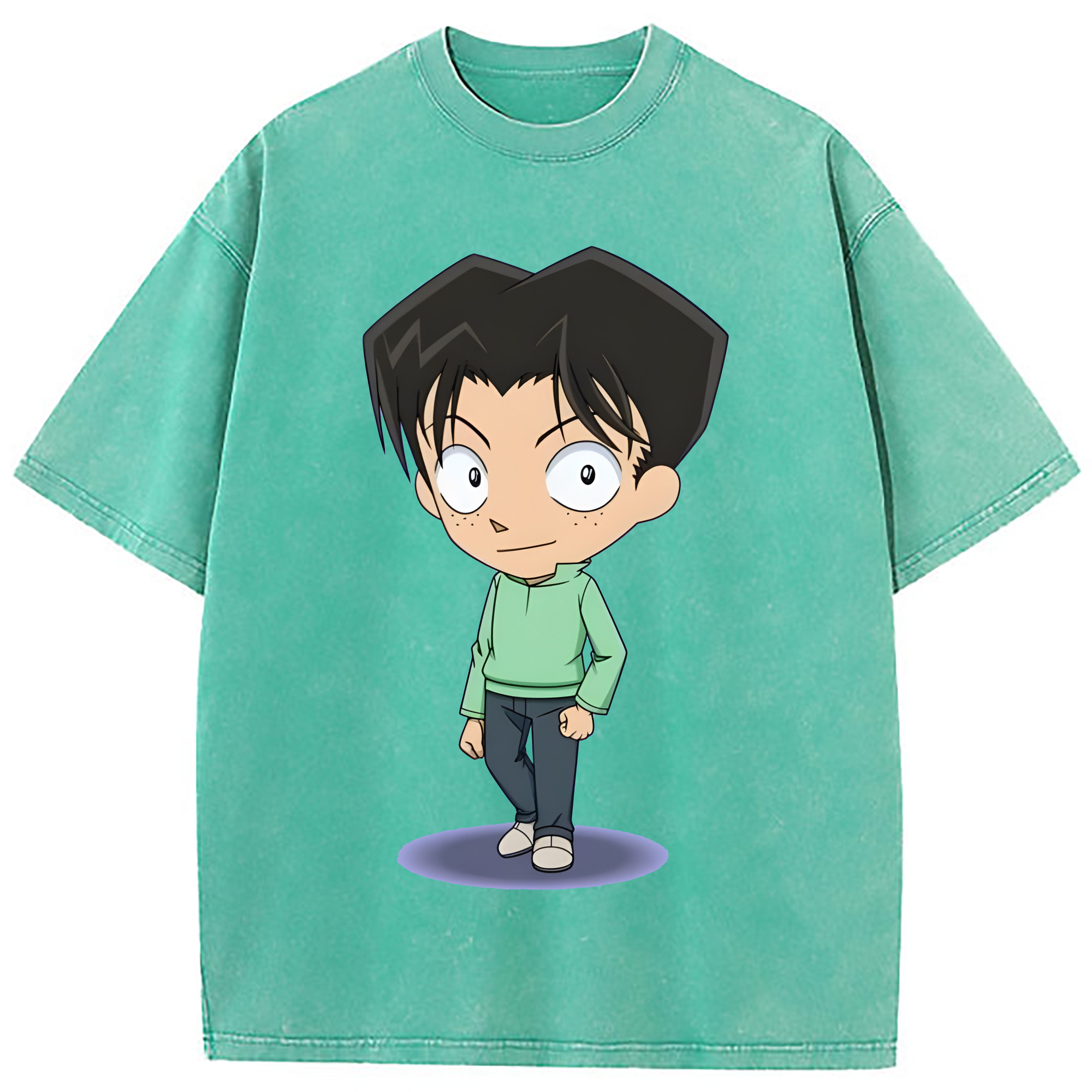 （画像用） 名探偵コナン 円谷 光彦 つぶらや みつひこ Detective Conan Mitch Tennyson 綿100% ヴィンテージ風 半袖Tシャツ（フロントプリント）